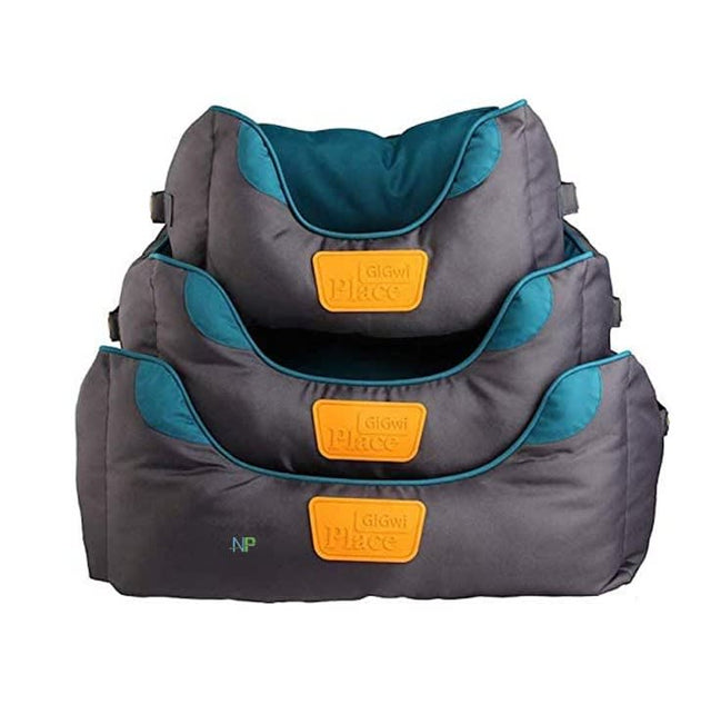 Gigwi Place Cama Cuadrada Gris Con Verde Large Gigwi Place Cama Cuadrada Gris Con Verde Large