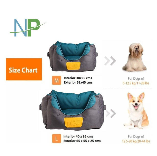 Gigwi Place Cama Cuadrada Gris Con Verde Large Gigwi Place Cama Cuadrada Gris Con Verde Large