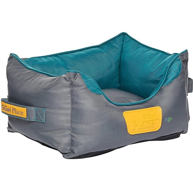 Gigwi Place Cama Cuadrada Gris Con Verde Large Gigwi Place Cama Cuadrada Gris Con Verde Large