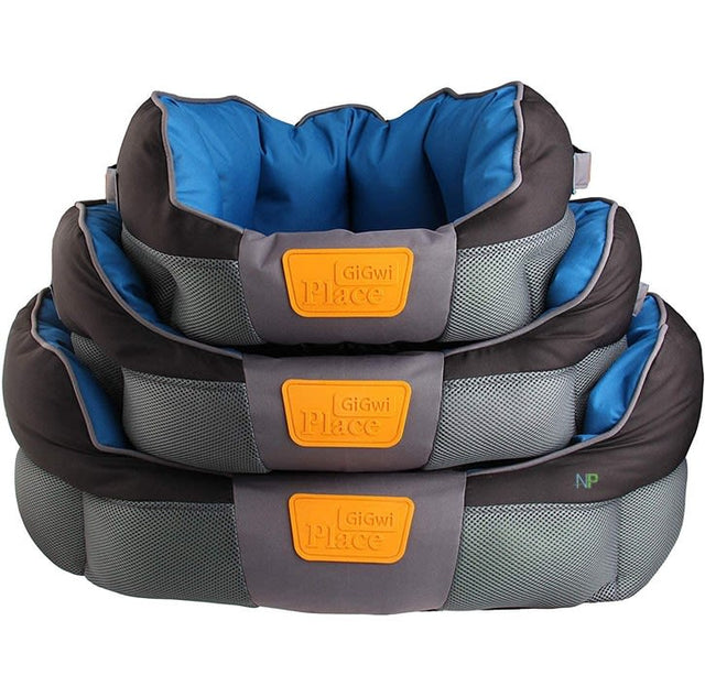 Gigwi Place Cama Redonda Gris Azul Medium 65X40X20 Cm  Gigwi Place Cama Redonda Gris Azul Medium 65X40X20 Cm