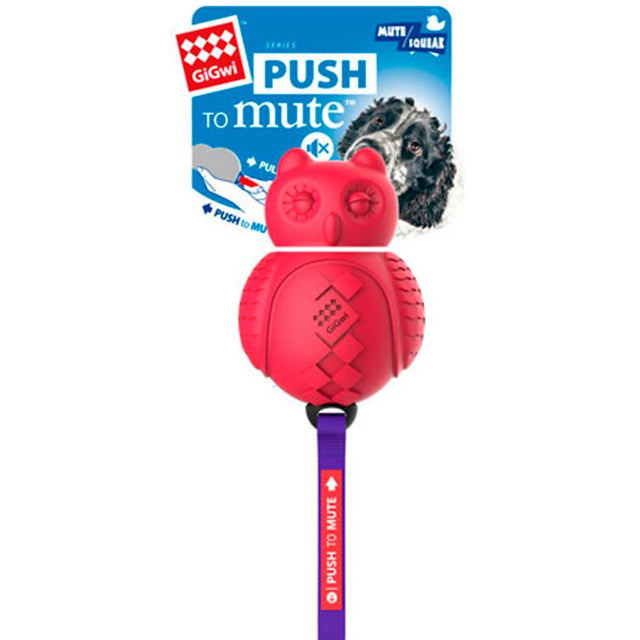 Gigwi Push To Mute Buho Rojo Morado Gigwi Push To Mute Buho Rojo Morado