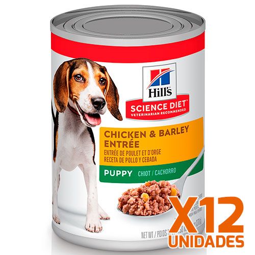 Hills Dog Puppy Pollo Y Cebada 370Gr Pack 12 Unidades