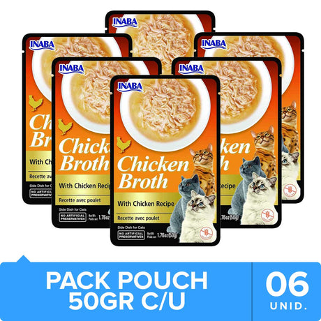 Alimento para Gatos Inaba Churu Broth Pouch Gatos Sabor Pollo 50Gr Pack 6 Unidades Alimento para Gatos Inaba Churu Broth Pouch Gatos Sabor Pollo 50Gr Pack 6 Unidades