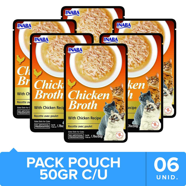 Inaba Churu Broth Pouch Gatos Sabor Pollo 50Gr Pack 6 Unidades  Inaba Churu Broth Pouch Gatos Sabor Pollo 50Gr Pack 6 Unidades
