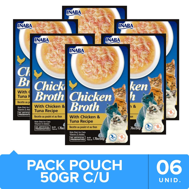 Inaba Churu Broth Pouch Gatos Sabor Pollo Y Atun 50Gr Pack 6 Unidades Inaba Churu Broth Pouch Gatos Sabor Pollo Y Atun 50Gr Pack 6 Unidades