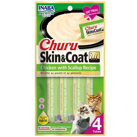 Alimento Húmedo para Gatos Inaba Churu Cat Skin Coat Pollo Y Ostiones 56Gr Alimento Húmedo para Gatos Inaba Churu Cat Skin Coat Pollo Y Ostiones 56Gr