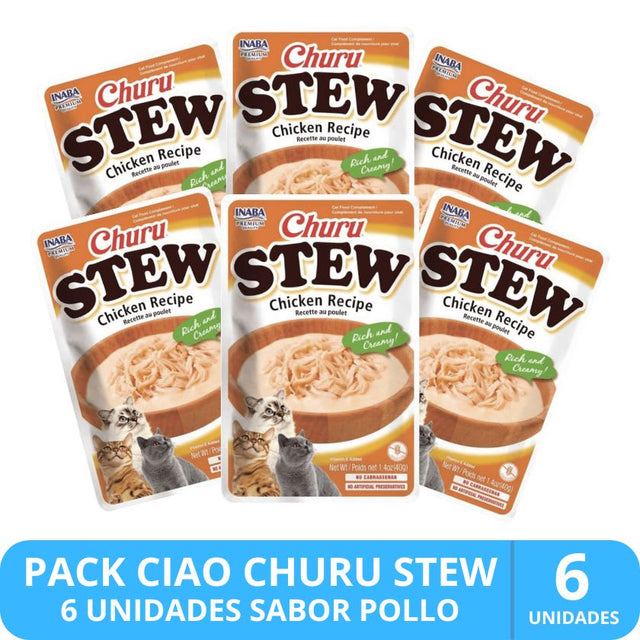 Inaba Churu Cat Stew Chicken 40Gr Pack 6 Unidades Inaba Churu Cat Stew Chicken 40Gr Pack 6 Unidades