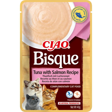Alimento Húmedo para Gatos Inaba Ciao Churu Cat Bisque Tuna Salmon 40Gr Alimento Húmedo para Gatos Inaba Ciao Churu Cat Bisque Tuna Salmon 40Gr