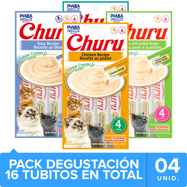 Inaba Ciao Churu Mix Degustacion Con 4 Unidades 16 Tubitos Inaba Ciao Churu Mix Degustacion Con 4 Unidades 16 Tubitos