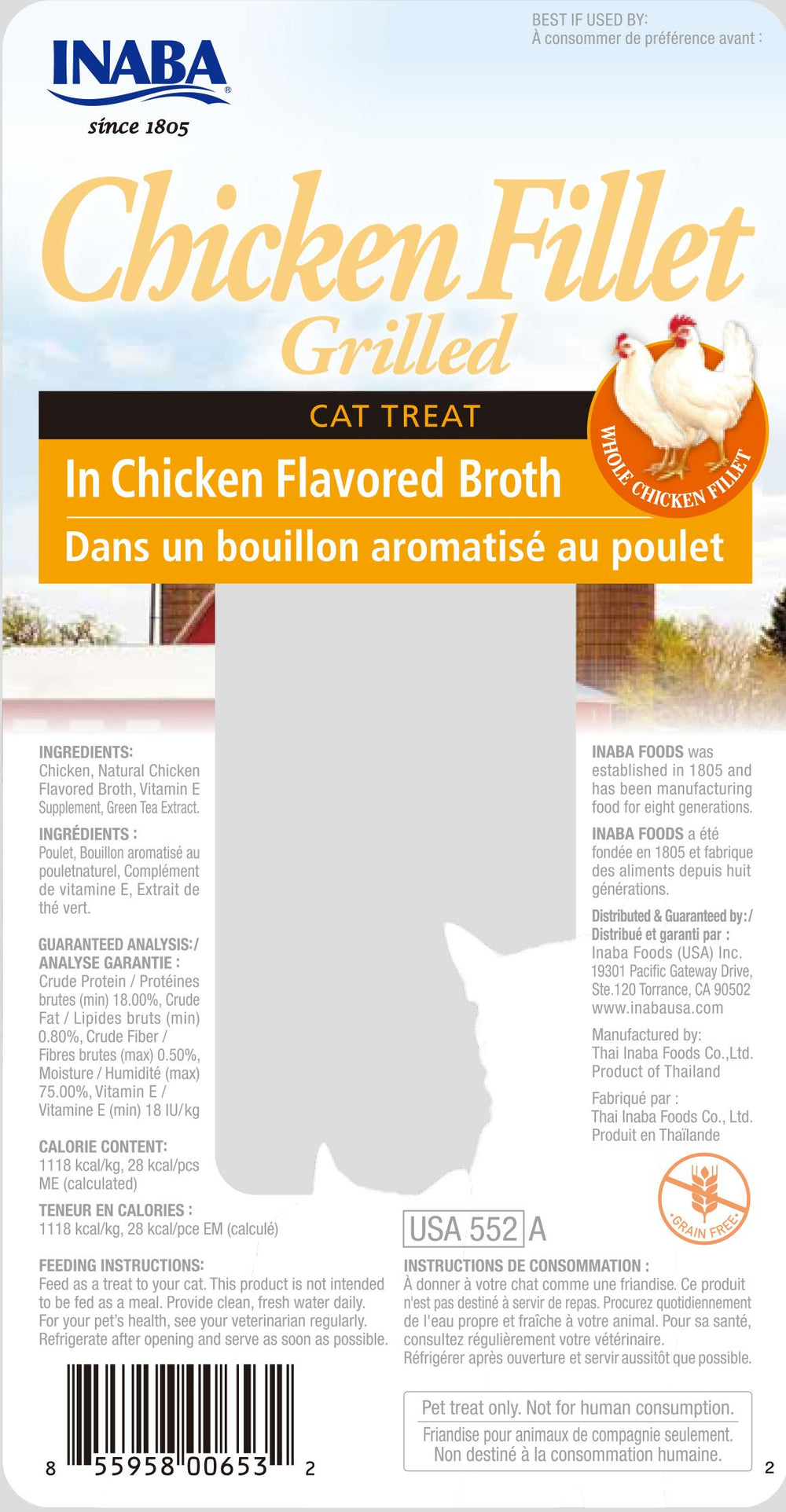 Inaba Ciao Filete Grillado Pollo 25Gr