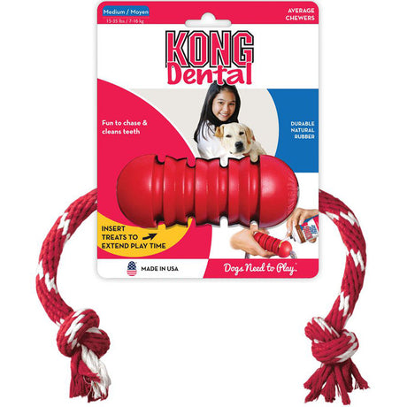 Pelotas y Cuerdas para Perros Kong Dental With Rope Medium Pelotas y Cuerdas para Perros Kong Dental With Rope Medium