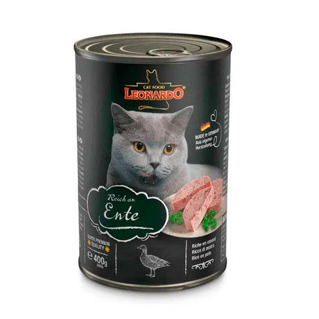 Alimento Húmedo para Gatos Lata Leonardo Quality Selection Ente Pato 400Gr Alimento Húmedo para Gatos Lata Leonardo Quality Selection Ente Pato 400Gr