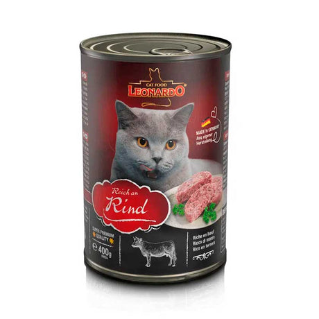 Alimento Húmedo para Gatos Lata Leonardo Quality Selection Rind Ternera 400Gr Alimento Húmedo para Gatos Lata Leonardo Quality Selection Rind Ternera 400Gr