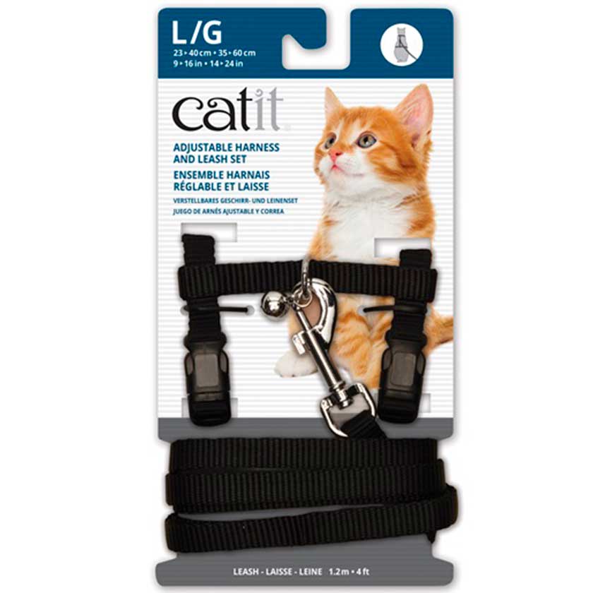 Cat It Arnes Large Con Trailla Para Gatos Color Negro
