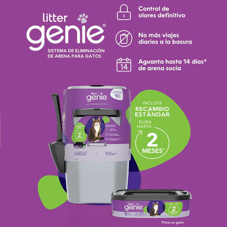 Areneros y Accesorios para Gatos Litter Genie Pail Design Plus Basurero Para Arena Sanitaria Areneros y Accesorios para Gatos Litter Genie Pail Design Plus Basurero Para Arena Sanitaria