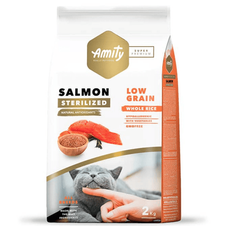 Alimento para Gatos Amity Cat Low Grain Salmon Adult Sterilized 7Kg Alimento para Gatos Amity Cat Low Grain Salmon Adult Sterilized 7Kg