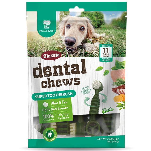 Natura Nourish Dental Chews Super Toothbrush Menta 170Gr  Natura Nourish Dental Chews Super Toothbrush Menta 170Gr