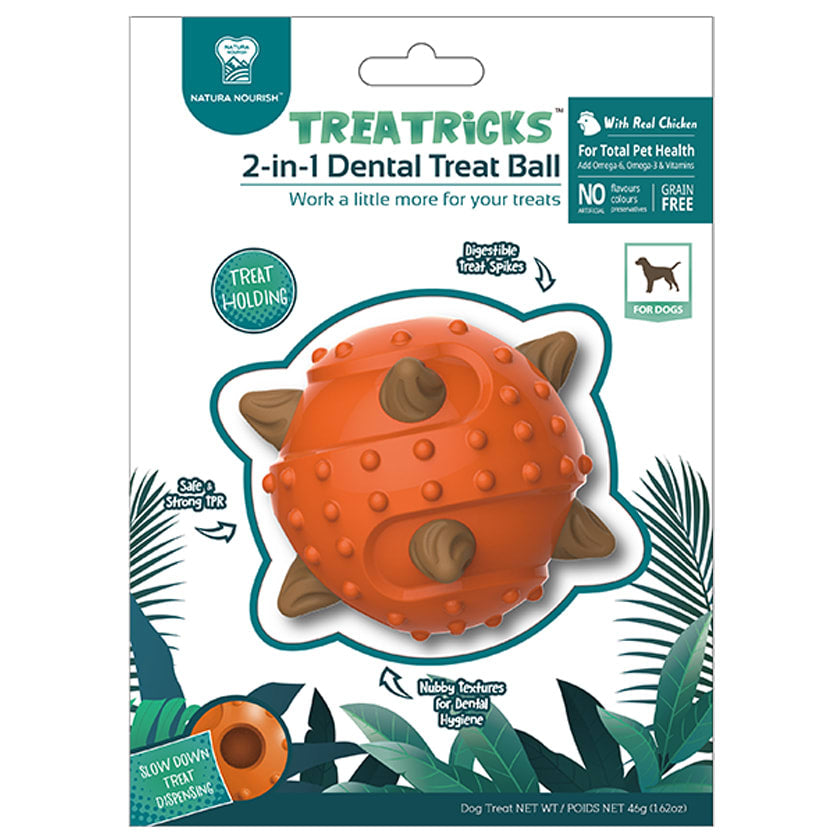 Natura Nourish Treatricks Treat Pelota Juguete Con Premios Sabor Pollo Para Perros
