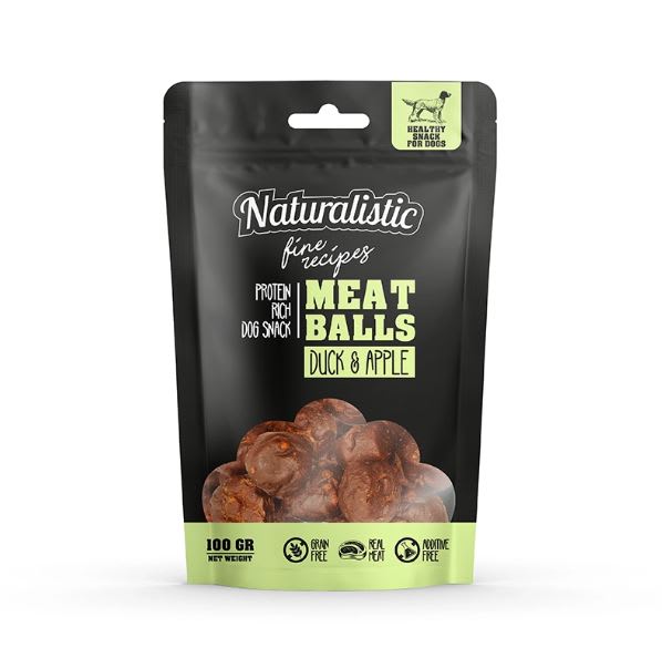 Naturalistic Dog Premium Meat Balls Duck Apple 100Gr Naturalistic Dog Premium Meat Balls Duck Apple 100Gr