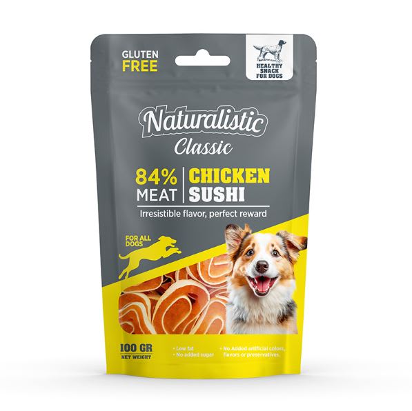 Naturalistic Dog Snack Chicken Sushi 100Gr Naturalistic Dog Snack Chicken Sushi 100Gr