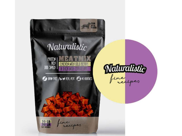 Naturalistic Dog Premium Meat Mix Chicken With Goji Berry Duck With Cranberry 100Gr Naturalistic Dog Premium Meat Mix Chicken With Goji Berry Duck With Cranberry 100Gr