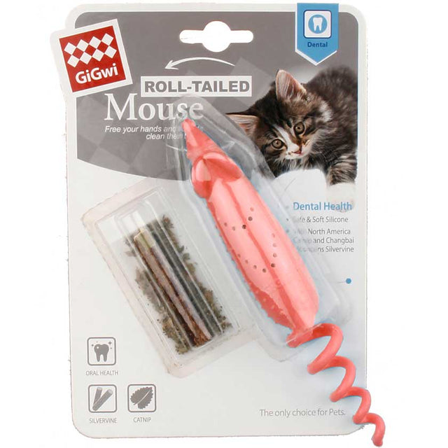 Gigwi Raton Con Catnip Para Cuidado Dental Rojo Gigwi Raton Con Catnip Para Cuidado Dental Rojo