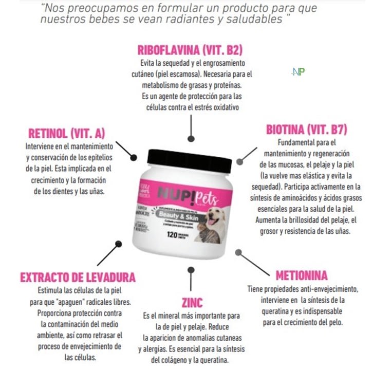 Nup Pets Beauty Skin Para Perros Y Gatos 120Gr