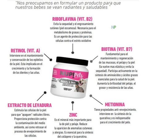 Vitaminas, Suplementos y Probióticos Nup Pets Beauty Skin Para Perros Y Gatos 120Gr Vitaminas, Suplementos y Probióticos Nup Pets Beauty Skin Para Perros Y Gatos 120Gr