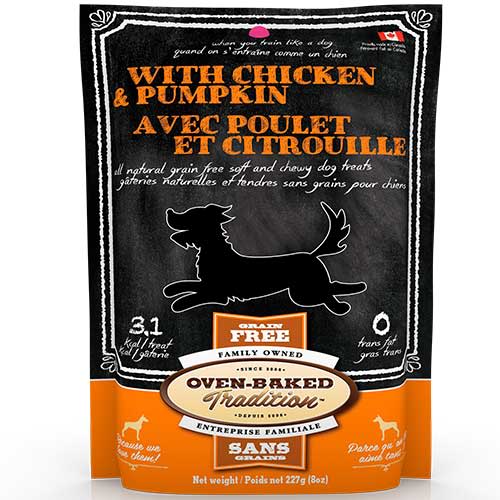 Oven Baked Dog Grain Free Chicken Pumpkin Treats 227Gr Oven Baked Dog Grain Free Chicken Pumpkin Treats 227Gr