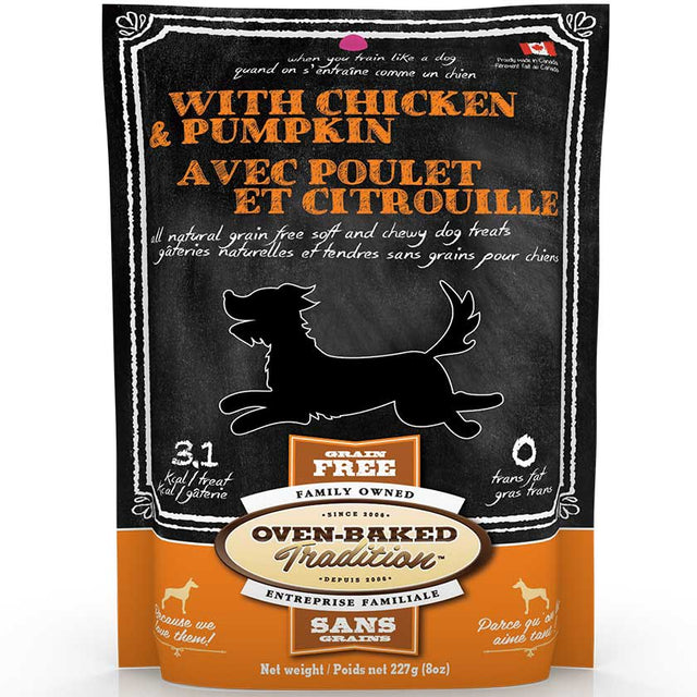 Oven Baked Dog Grain Free Chicken Pumpkin Treats 227Gr Oven Baked Dog Grain Free Chicken Pumpkin Treats 227Gr