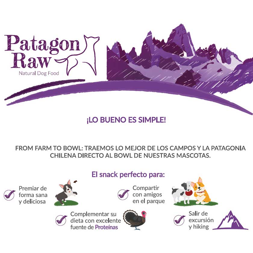Patagon Raw Para Perros Sabor Pechuga De Pavo 40Gr