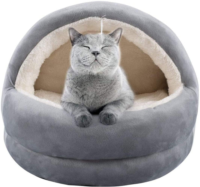 Pawise Cama Iglu Color Gris Para Gatos  Pawise Cama Iglu Color Gris Para Gatos