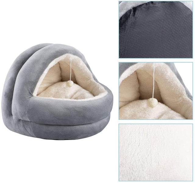 Pawise Cama Iglu Color Gris Para Gatos  Pawise Cama Iglu Color Gris Para Gatos