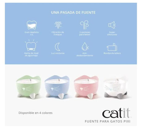 Juguetes y Accesorios para Gatitos Cat It Fuente Bebedera Pixi 2 5Lts Celeste Juguetes y Accesorios para Gatitos Cat It Fuente Bebedera Pixi 2 5Lts Celeste