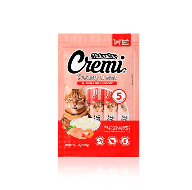 Snack Gato Naturalistic Cremi Salmon Camaron 60 Grs Snack Gato Naturalistic Cremi Salmon Camaron 60 Grs