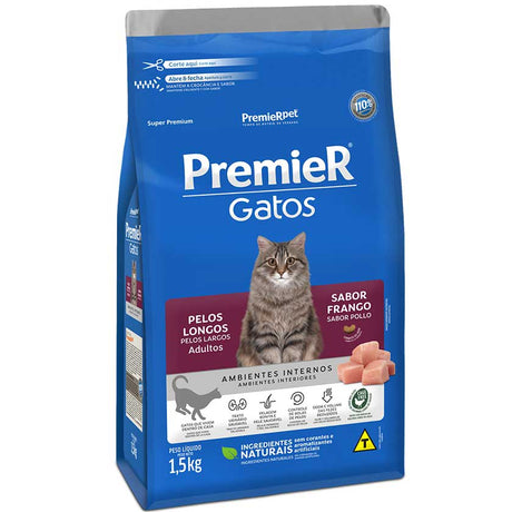 Alimento Seco para Gatos Premier Gatos Adultos De Pelo Largo 1 5Kg Alimento Seco para Gatos Premier Gatos Adultos De Pelo Largo 1 5Kg