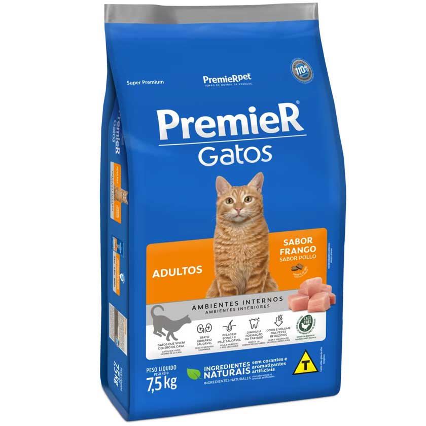 Premier Gatos Adultos Sabor Pollo 7 5Kg