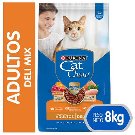 Alimento Seco para Gatos Purina Cat Chow Adultos Delimix Con Defense Plus 8Kg Alimento Seco para Gatos Purina Cat Chow Adultos Delimix Con Defense Plus 8Kg
