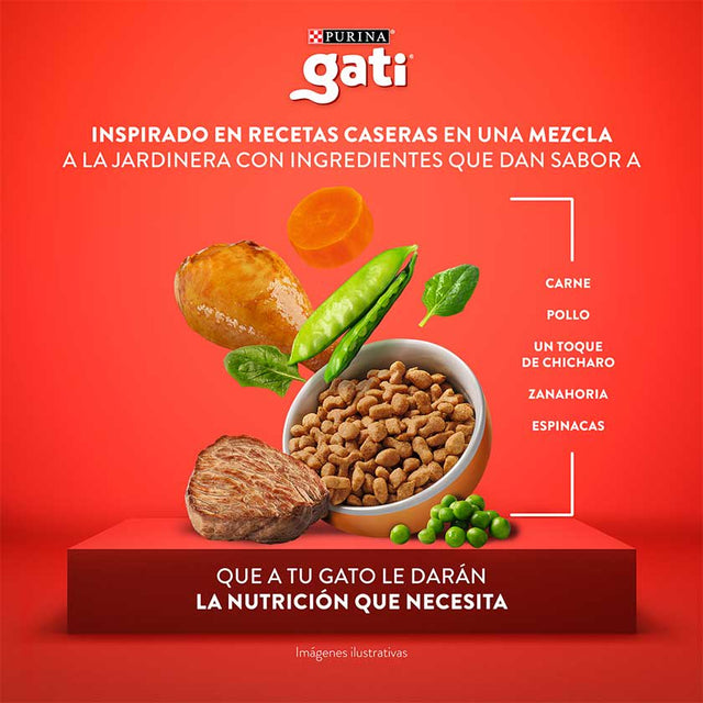 Alimento Seco Para Gato Gati Adultos Carne Y Pollo A La Jardinera 15Kg Alimento Seco Para Gato Gati Adultos Carne Y Pollo A La Jardinera 15Kg