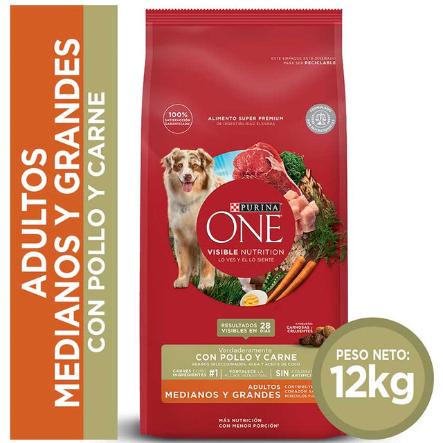 Purina® One® Adulto Mediano Y Grande Pollo Y Carne 12Kg Purina® One® Adulto Mediano Y Grande Pollo Y Carne 12Kg