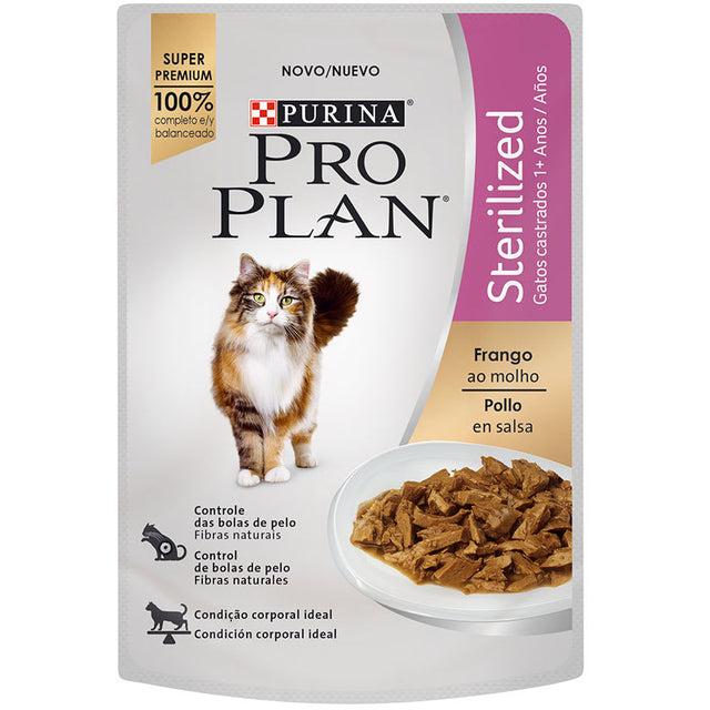 Purina Pro Plan Pouch Sterilized Cat Pollo En Salsa 85Gr Pack 15 Unidades  Purina Pro Plan Pouch Sterilized Cat Pollo En Salsa 85Gr Pack 15 Unidades