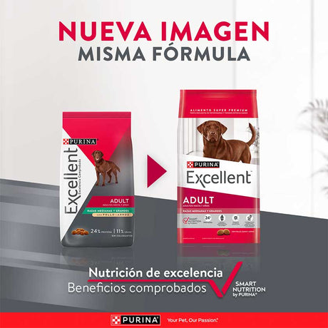 Alimento para Perros Purina Excellent Adult Chicken Rice Medium Large Breed 15Kg Alimento para Perros Purina Excellent Adult Chicken Rice Medium Large Breed 15Kg