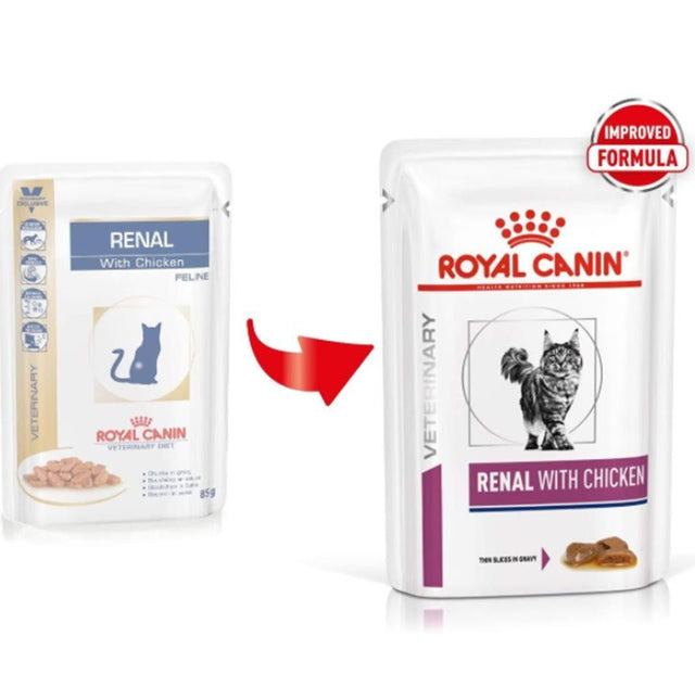 Royal Canin Pouch Vet Diet Felino Renal Pollo 85Gr  Royal Canin Pouch Vet Diet Felino Renal Pollo 85Gr