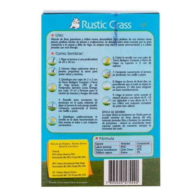 Semilla De Pasto Mezcla Rustic Grass Anasac Jardin 500Gr  Semilla De Pasto Mezcla Rustic Grass Anasac Jardin 500Gr