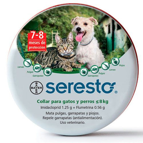Salud y Bienestar para Gatos Seresto Collar Antipulgas Para Perros Y Gatos De Menos De 8Kg Salud y Bienestar para Gatos Seresto Collar Antipulgas Para Perros Y Gatos De Menos De 8Kg