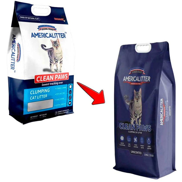 America Litter Clean Paws 15Kg America Litter Clean Paws 15Kg