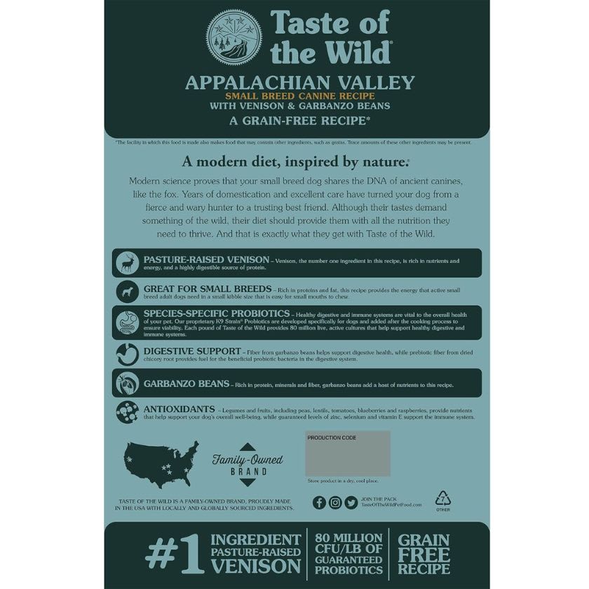 Taste Of The Wild Dog Appalachian Valley Small 5 6Kg