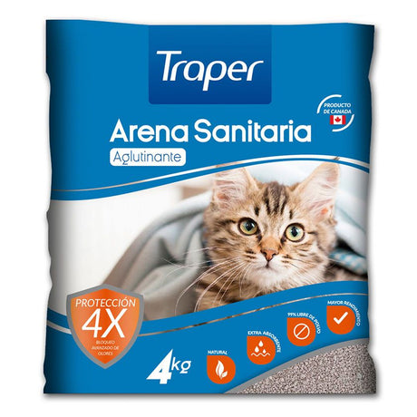 Traper Traper Arena Sanitaria Aglutinante 4Kg Traper Traper Arena Sanitaria Aglutinante 4Kg