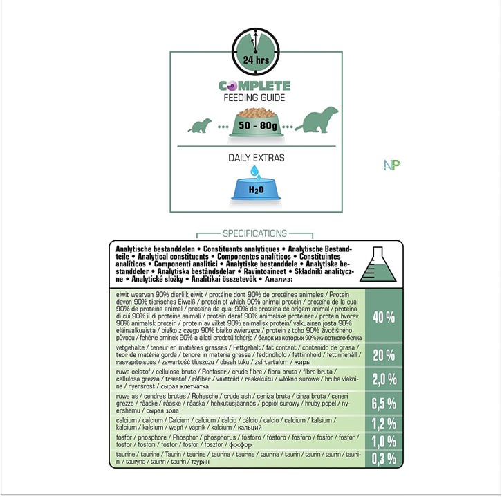 Alimento Versele Laga Complete Ferret Huron 2 5Kg
