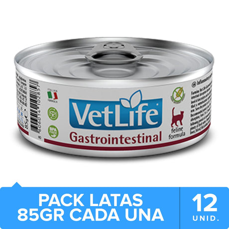 Alimento Húmedo para Gatos Vet Life Cat Gastro Intestinal Lata 85Gr Pack 12 Unidades Alimento Húmedo para Gatos Vet Life Cat Gastro Intestinal Lata 85Gr Pack 12 Unidades